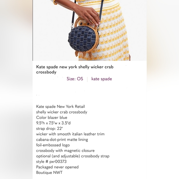 Kate Spade Navy and Tan Crab-Shaped Crossbody Bag - Picture 2 of 7